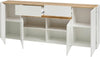Comoda »City Giron« alba cu detalii de culoare stejar, design modern, 220 cm latime - LunaHome.ro