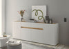 Comoda »City Giron« alba cu detalii de culoare stejar, design modern, 220 cm latime - LunaHome.ro