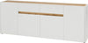 Comoda »City Giron« alba cu detalii de culoare stejar, design modern, 220 cm latime - LunaHome.ro