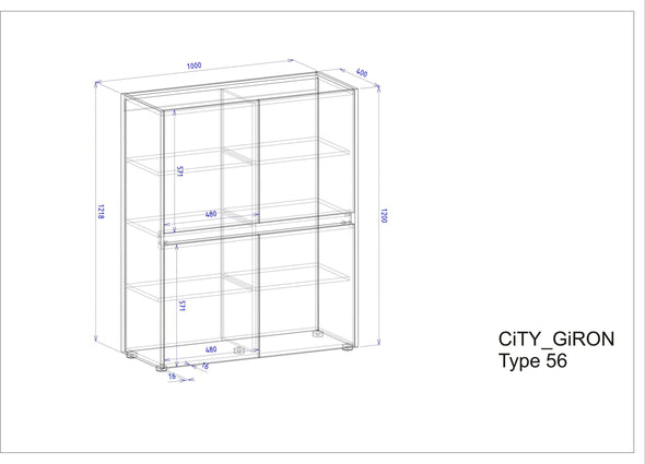 Comoda »City Giron« cu design modern, 100 cm latime - LunaHome.ro