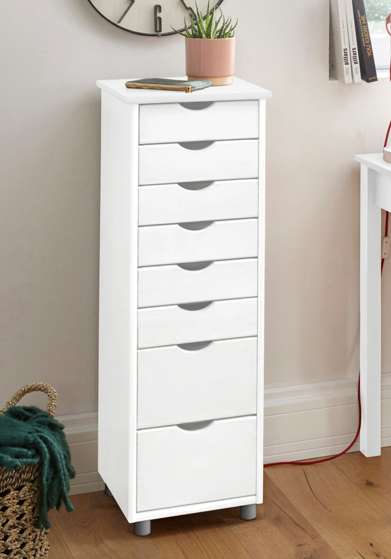 Comoda »Gava«, din lemn masiv de pin, cu mult spațiu de depozitare, lățime 34 cm - LunaHome.ro