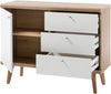 Comoda »Merle«, in design scandinav, culoare alb-stejar, latime 107 cm - LunaHome.ro