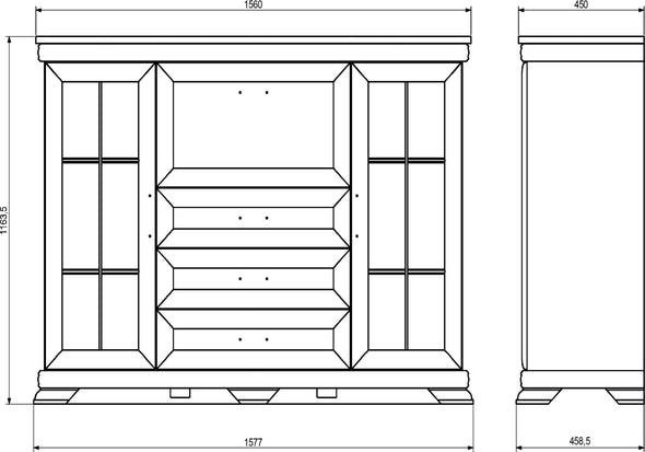 Comoda »Royal« alba cu design exclusivist, 158 cm latime - LunaHome.ro