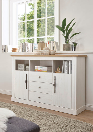Comoda »WESTMINSTER« cu aspect de lemn alb, lățime 150 cm - LunaHome.ro