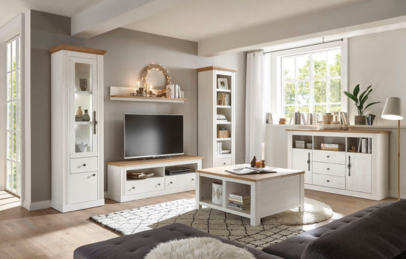 Comoda »WESTMINSTER« cu aspect de lemn alb, lățime 150 cm - LunaHome.ro
