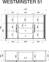 Comoda »WESTMINSTER« cu aspect de lemn alb, lățime 150 cm - LunaHome.ro