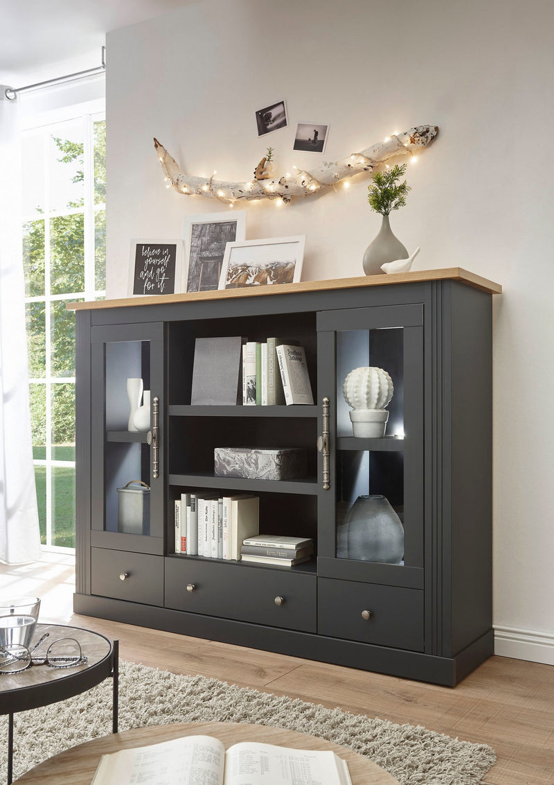 Comoda »WESTMINSTER« cu desgin elegant, gri inchis, lățime 160 cm - LunaHome.ro