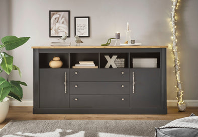 Comoda »WESTMINSTER« cu desgin elegant, gri inchis, lățime 193 cm - LunaHome.ro