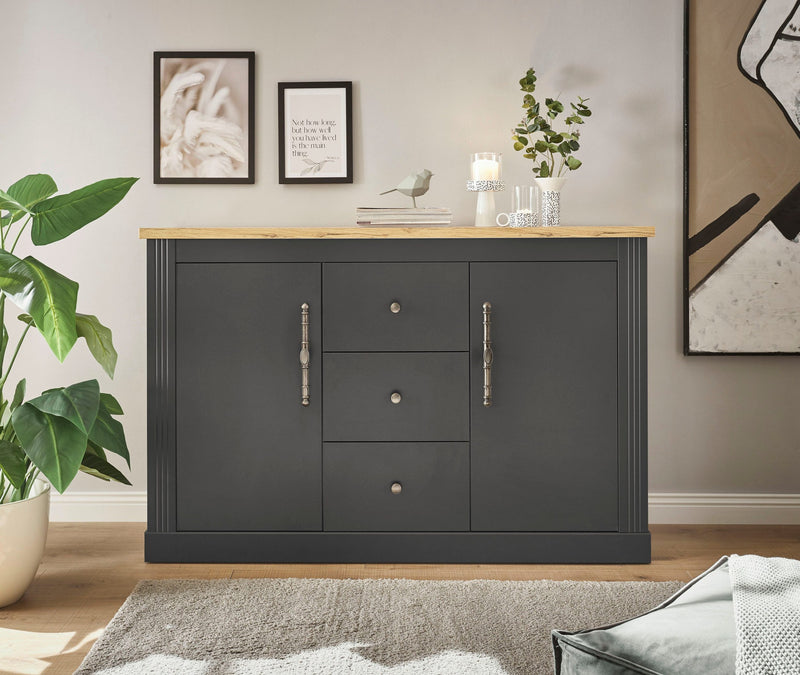 Comoda »WESTMINSTER« gri inchis, lățime 146 cm - LunaHome.ro