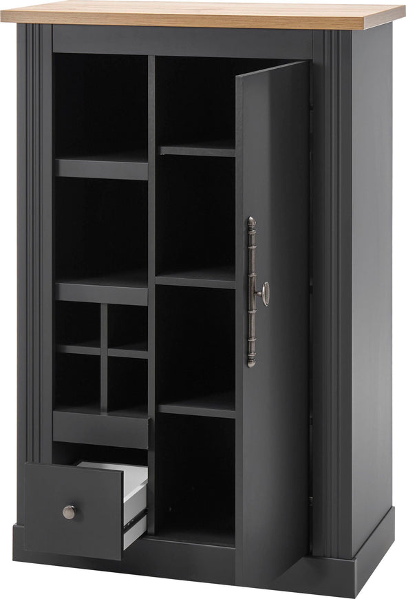 Comodă »Westminster« gri inchis din MDF, 80 cm latime - LunaHome.ro