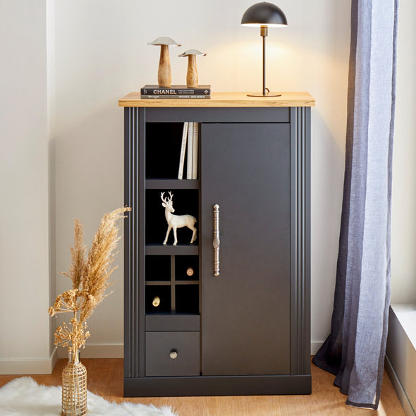 Comodă »Westminster« gri inchis din MDF, 80 cm latime - LunaHome.ro
