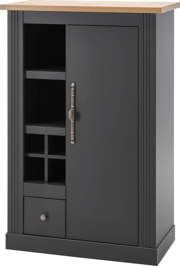 Comodă »Westminster« gri inchis din MDF, 80 cm latime - LunaHome.ro