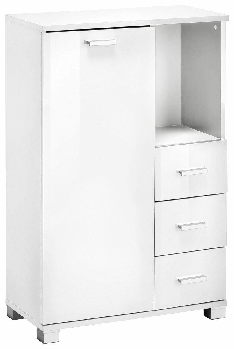 Comoda de baie Rowan, alb lucios, 60 cm latime - LunaHome.ro