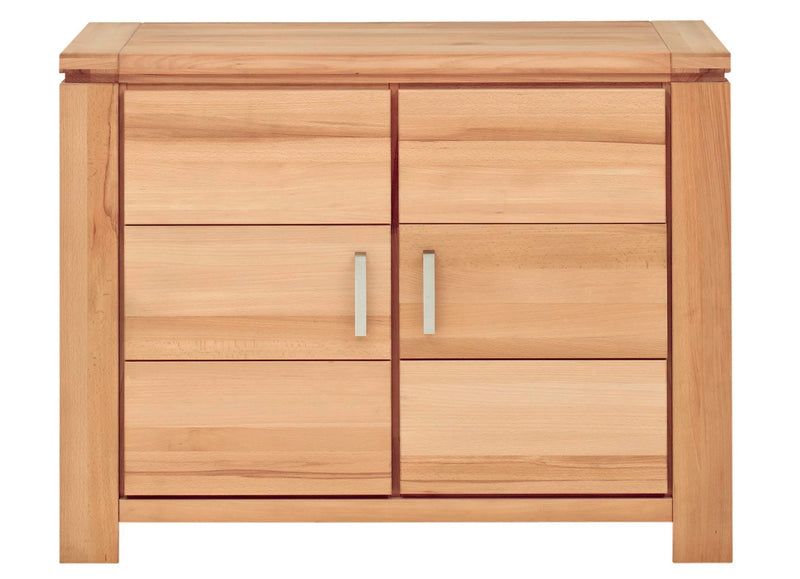 Comoda din furnir de fag cu fronturi masive, 122 cm latime - LunaHome.ro