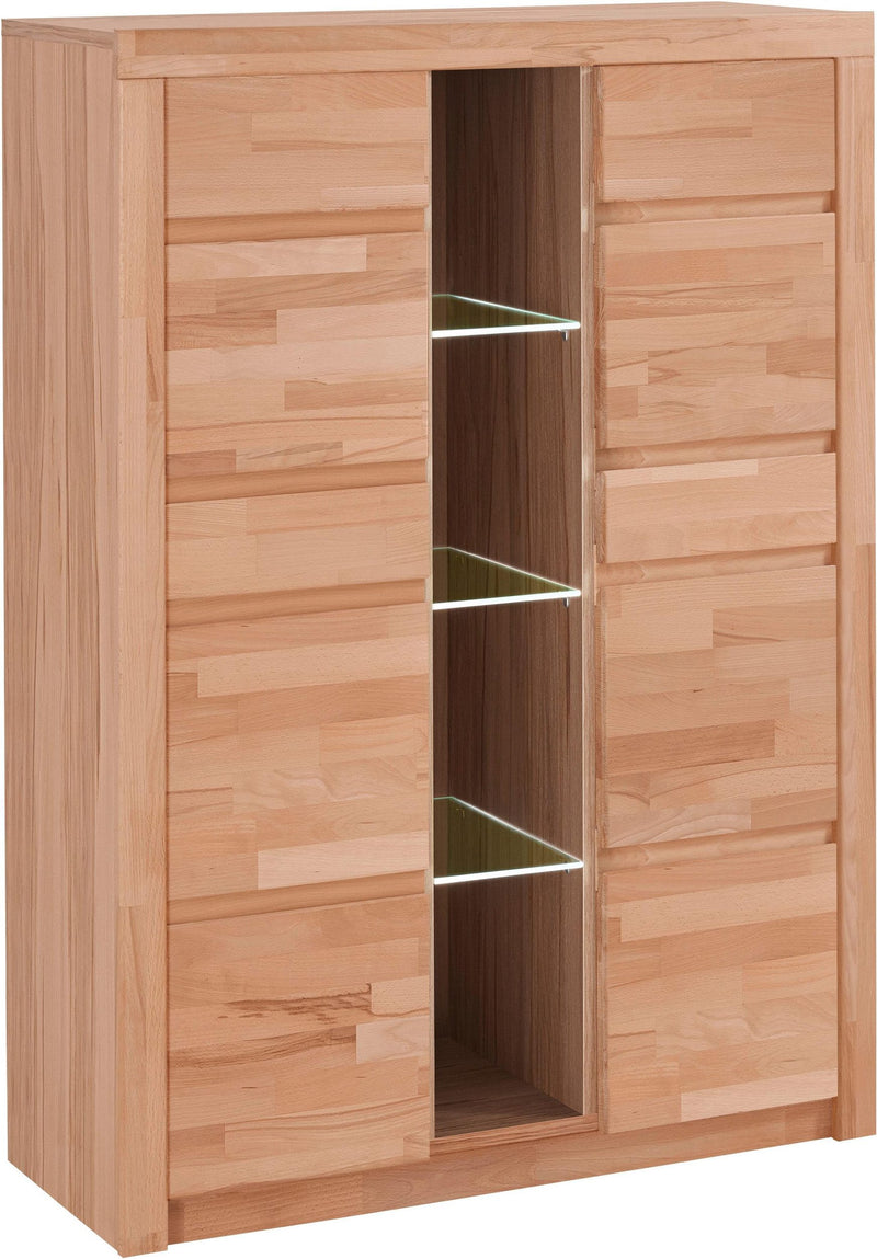 Comoda inalta Woltra Silkeborg cu 2 usi din lemn de fag, 90 cm latime - LunaHome.ro