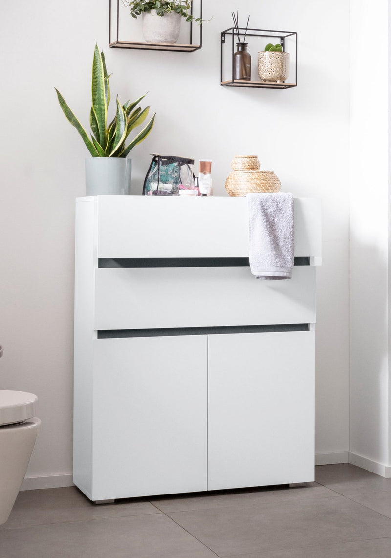 Comoda pentru baie »Wisla« culoare alb, înălțime 98 cm - LunaHome.ro