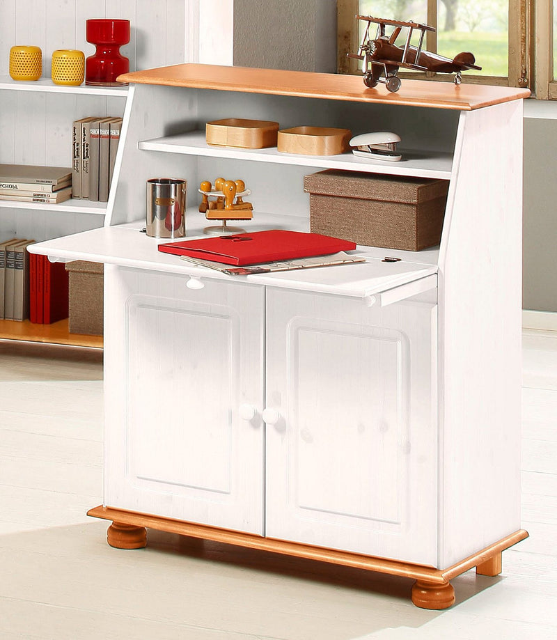 Consola Secretaire Mette, din lemn masiv de pin, 82 cm latime - LunaHome.ro