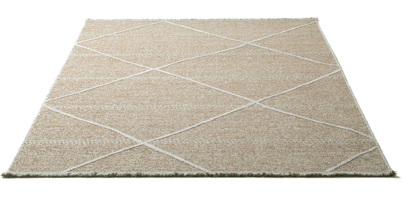 Covor Braderup din lână si vascoza, design scandi modern bej 160x230 cm - LunaHome.ro