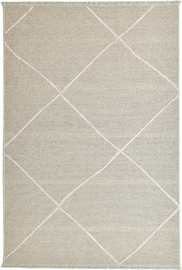 Covor Braderup din lână si vascoza, design scandi modern bej 160x230 cm - LunaHome.ro