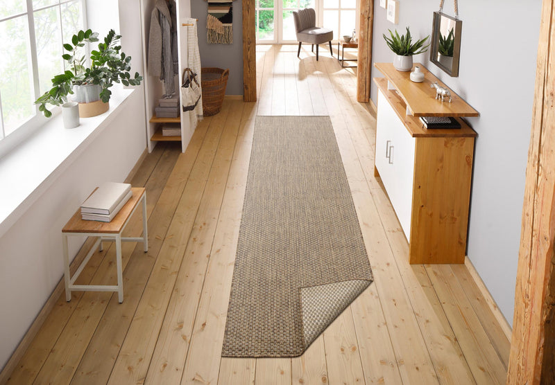 Covor Rhodos bej potrivit pentru interior și exterior, aspect de sisal 67x230 cm - LunaHome.ro