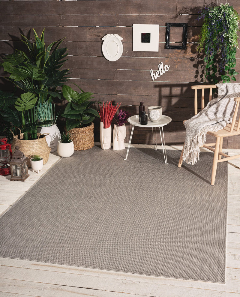 Covor Saylor cu tesatura plata, aspect de sisal, gri - LunaHome.ro