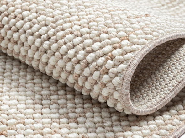 Covor »Ava« cu aspect de sisal, model cu noduri, alb-bej, 160x230 cm - LunaHome.ro