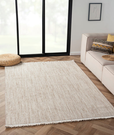 Covor »Ava« cu aspect de sisal, model cu noduri, alb-bej, 160x230 cm - LunaHome.ro