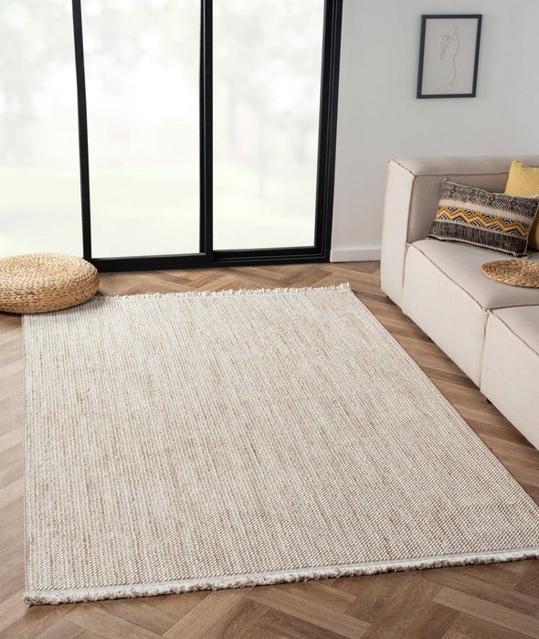Covor »Ava« cu aspect de sisal, model cu noduri, alb-bej, 160x230 cm - LunaHome.ro