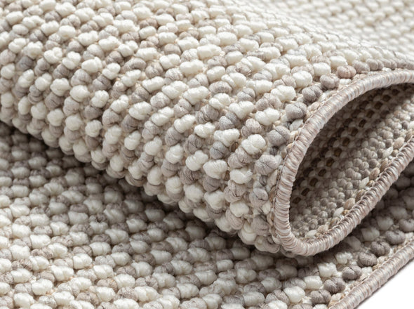 Covor »Ava« cu aspect de sisal, model cu noduri, alb-gri, 200x290 cm - LunaHome.ro