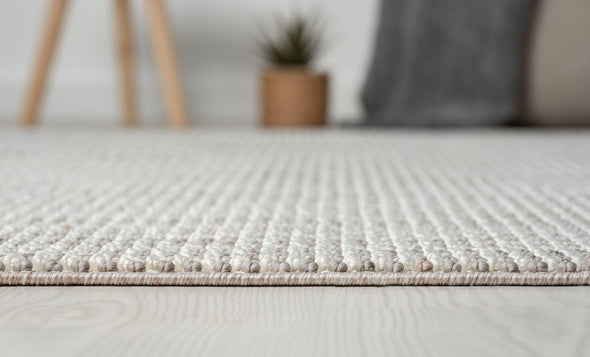 Covor »Ava« cu aspect de sisal, model cu noduri, alb-gri, 200x290 cm - LunaHome.ro