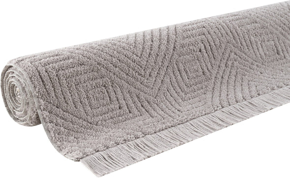 Covor »Duchesse« design grafic, boho cu franjuri gri, 160x230 cm - LunaHome.ro