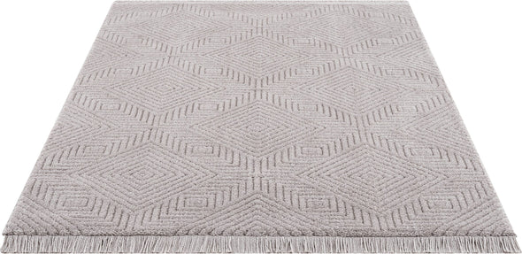 Covor »Duchesse« design grafic, boho cu franjuri gri, 160x230 cm - LunaHome.ro