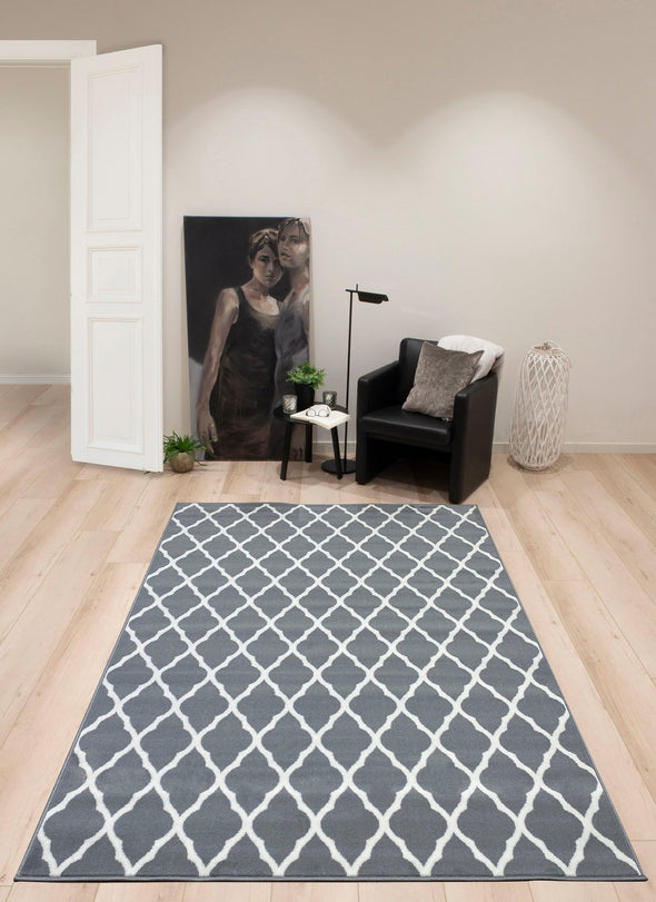 Covor »Elliota« cu fire scurte, design grafic, gri 160x230 cm - LunaHome.ro