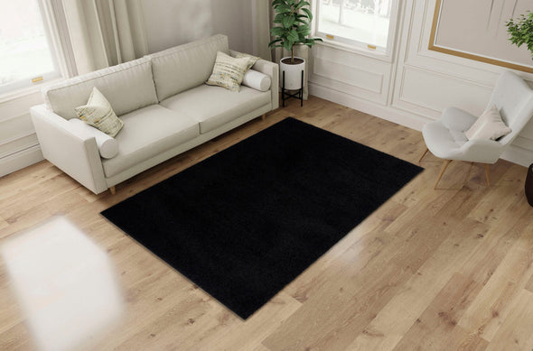 Covor »Shaggy Soft« cu fir lung pufos, culoare negru, 200x200 cm - LunaHome.ro