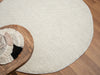 Covor rotund »Ava« cu aspect de sisal, model cu noduri, alb 120 cm diametru - LunaHome.ro