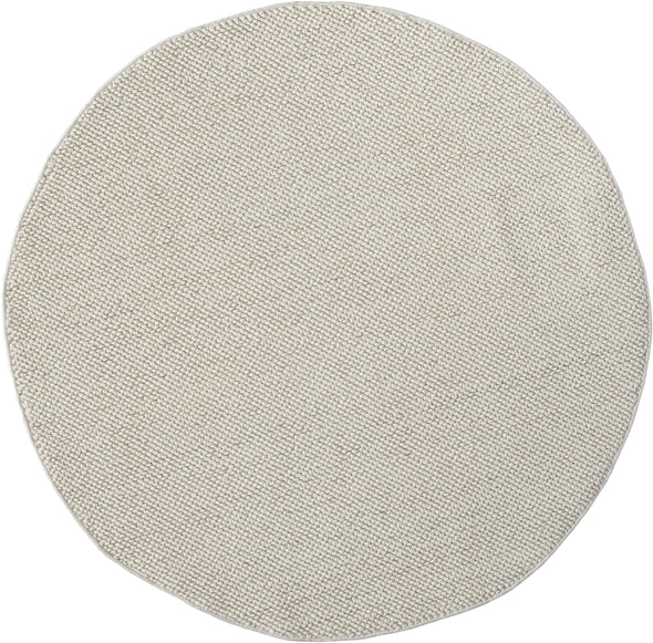 Covor rotund »Ava« cu aspect de sisal, model cu noduri, alb 120 cm diametru - LunaHome.ro