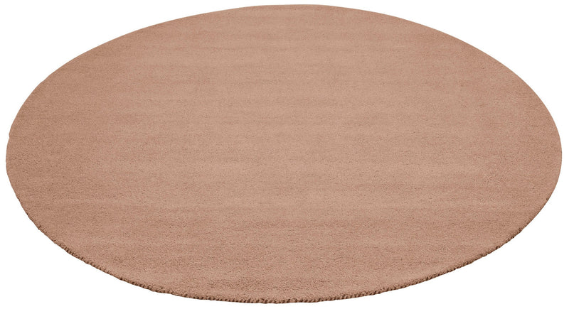Covor rotund »Gabbeh uni« din lână pură culoare nisip, 140 cm - LunaHome.ro