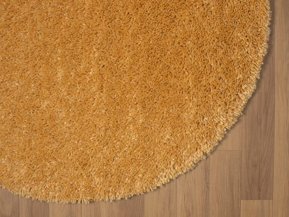 Covor rotund »My Shaggy« foarte pufos, galben, 120 cm diametru - LunaHome.ro