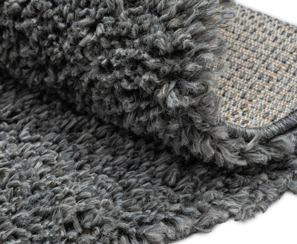 Covor rotund »My Shaggy« foarte pufos, gri, 100 cm diametru - LunaHome.ro