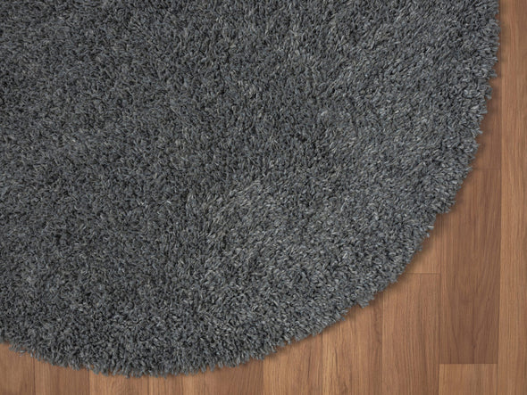 Covor rotund »My Shaggy« foarte pufos, gri, 100 cm diametru - LunaHome.ro