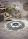 Covor rotund »Shari« cu model oriental, verde, 190 cm diametru - LunaHome.ro