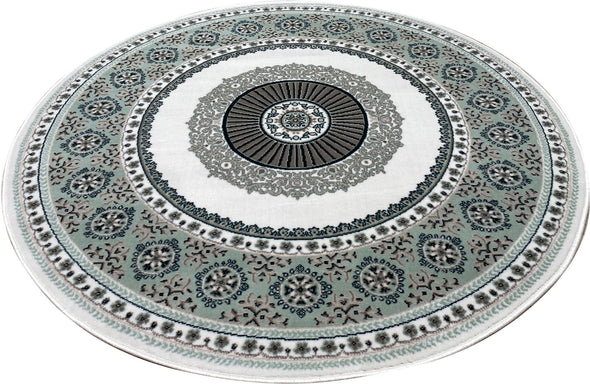 Covor rotund »Shari« cu model oriental, verde, 190 cm diametru - LunaHome.ro