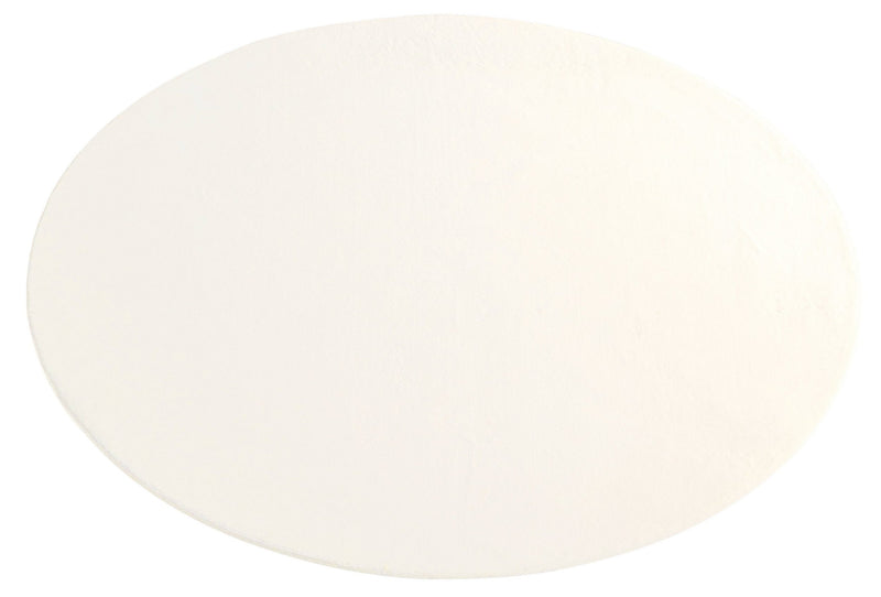 Covor rotund de blană sintetica »Balu« cu textura de iepure crem, 140 cm - LunaHome.ro