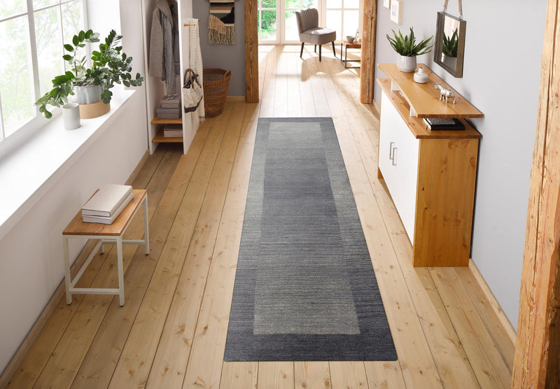 Covor traversa »Gabbeh Super« din lână pură gri, 70x240 cm - LunaHome.ro