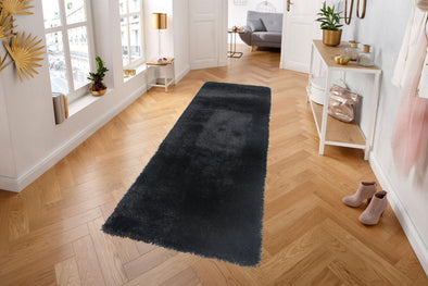Covor traversa »Lagos« foarte moale si pufos, negru, 80x250 cm - LunaHome.ro