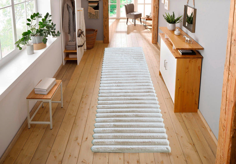 Covor traversa »Melanie« de blana sintetica cu model 3D crem, 67x230 cm - LunaHome.ro