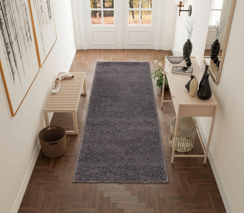 Covor traversa »Shaggy 30« gri, foarte moale si pufos, 80x300cm - LunaHome.ro
