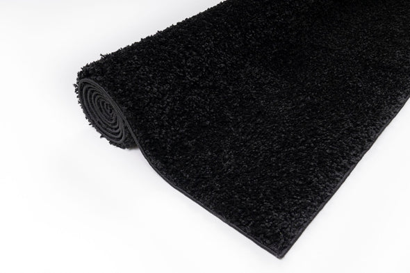 Covor traversa »Shaggy 30« negru, potrivit pentru încălzire prin pardoseală, 80x300cm - LunaHome.ro