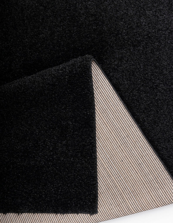Covor traversa »Shaggy 30« negru, potrivit pentru încălzire prin pardoseală, 80x300cm - LunaHome.ro