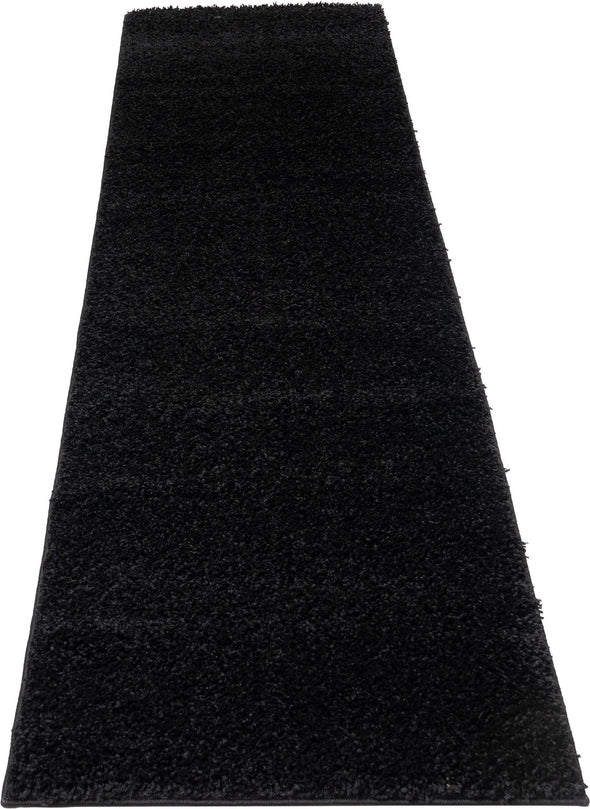 Covor traversa »Shaggy 30« negru, potrivit pentru încălzire prin pardoseală, 80x300cm - LunaHome.ro